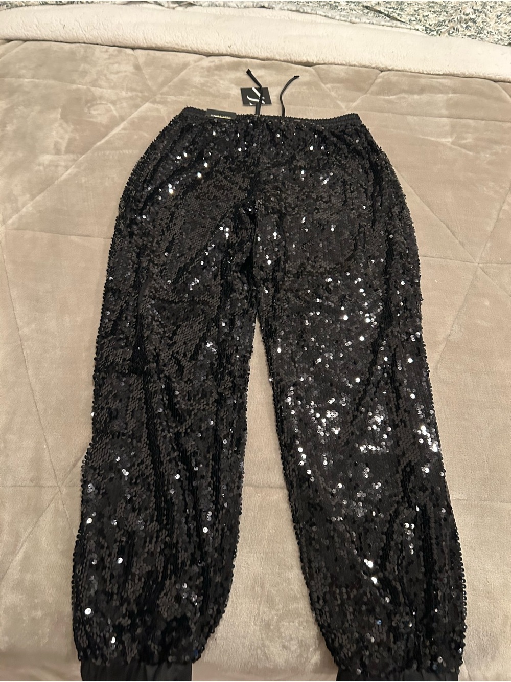 Simply Vera Vera Wang Black Sequin Jogger Pants